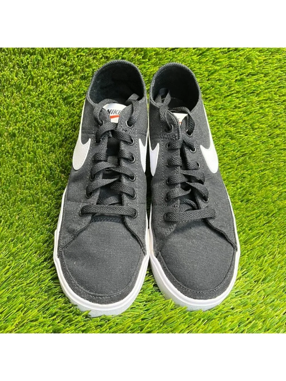 Nike Court Legacy Mens Size 7 Black White Athletic Running Canvas Shoes Sneakers